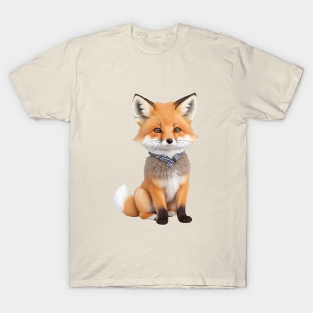 Nature, Cute Fox With Cute Small Shirt T-Shirt by AqlShop